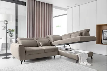 Vuodesohva avopäädyllä Yasmine 3:n ist - Beige - Huonekalut - Sohva - Vuodesohva