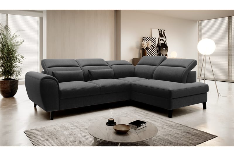 Vuodesohva avopäädyllä Yasmine 3:n ist - Musta - Huonekalut - Sohva - Vuodesohva