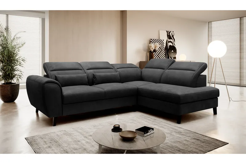 Vuodesohva avopäädyllä Yasmine 3:n ist - Tummanharmaa - Huonekalut - Sohva - Vuodesohva