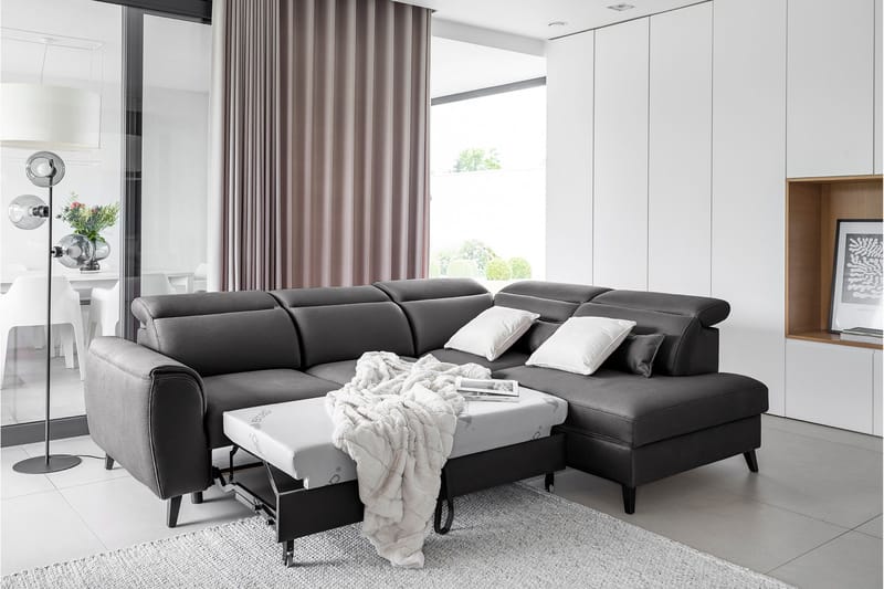 Vuodesohva avopäädyllä Yasmine 3:n ist - Tummanharmaa - Huonekalut - Sohva - Vuodesohva