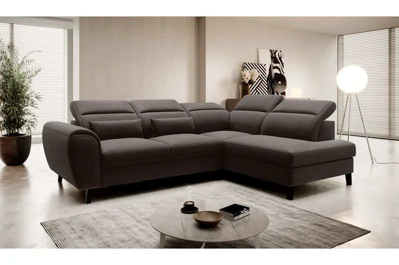 Vuodesohva avopäädyllä Yasmine 3:n ist - Tummanruskea - Huonekalut - Sohva - Vuodesohva