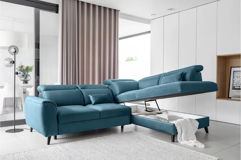 Vuodesohva avopäädyllä Yasmine 3:n ist - Tummansininen - Huonekalut - Sohva - Vuodesohva