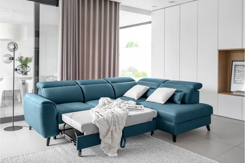 Vuodesohva avopäädyllä Yasmine 3:n ist - Tummansininen - Huonekalut - Sohva - Vuodesohva