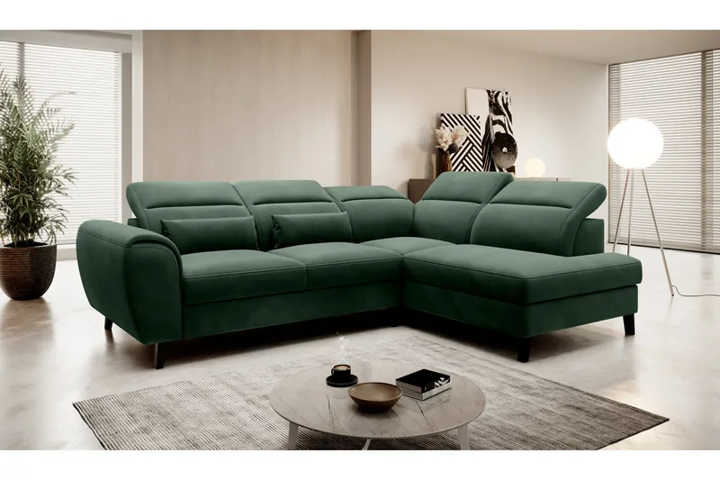 Vuodesohva avopäädyllä Yasmine 3:n ist - Tummanvihreä - Huonekalut - Sohva - Vuodesohva