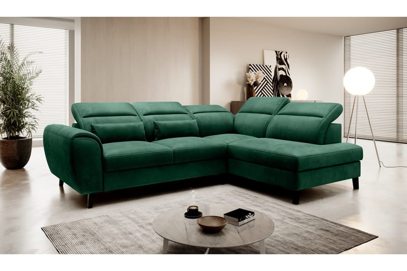 Vuodesohva avopäädyllä Yasmine 3:n ist - Tummanvihreä - Huonekalut - Sohva - Vuodesohva