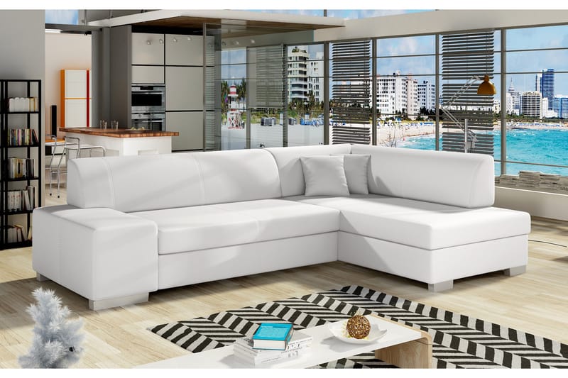 Vuodesohva Bargam divaanilla - Valkoinen - Huonekalut - Sohva - Vuodesohva