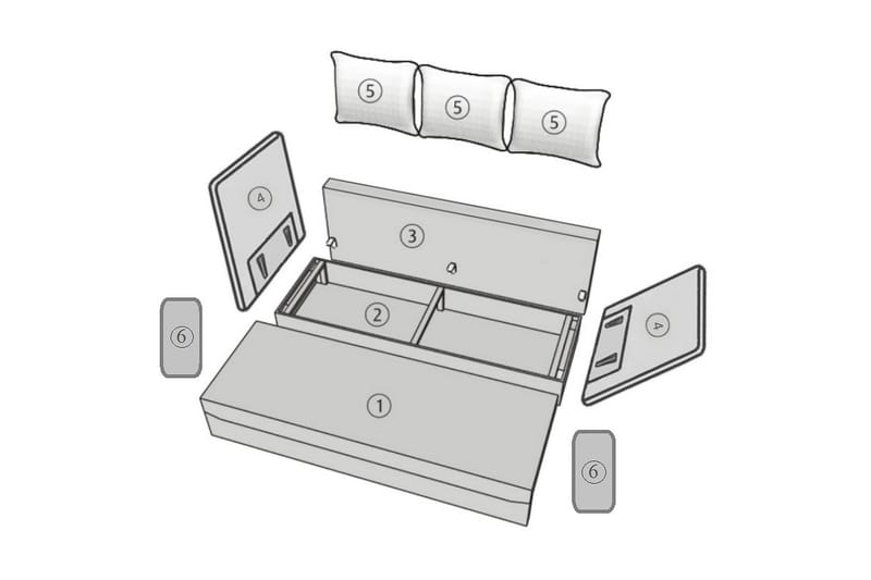 Vuodesohva - Beige - Huonekalut - Sohva - Vuodesohva - 3 istuttava vuodesohva