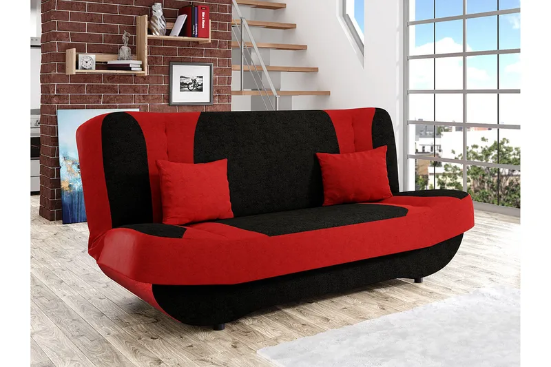 Vuodesohva Broalwey - Punainen - Huonekalut - Sohva - Vuodesohva - 3 istuttava vuodesohva