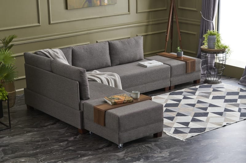 Vuodesohva Bulgaria - Harmaa - Huonekalut - Sohva - Vuodesohva