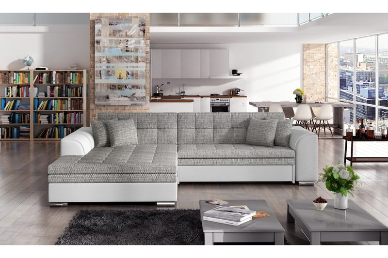 Vuodesohva Castello divaanilla - Harmaa/Valkoinen - Huonekalut - Sohva - Vuodesohva