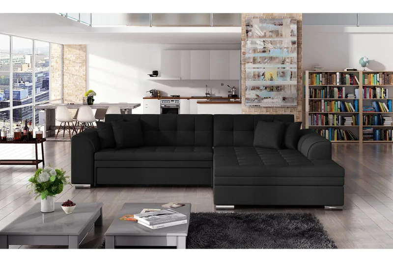 Vuodesohva Castello divaanilla - Musta - Huonekalut - Sohva - Vuodesohva