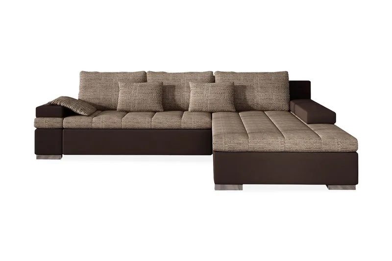 Vuodesohva Consuelo divaanilla Oikea - Beige/Ruskea - Huonekalut - Sohva - Vuodesohva