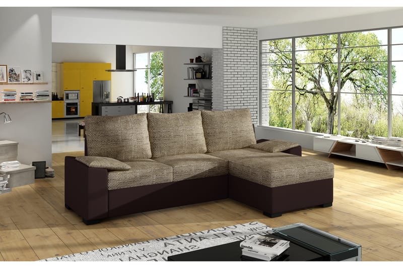 Vuodesohva Cota divaanilla - Beige/Ruskea - Huonekalut - Sohva - Vuodesohva
