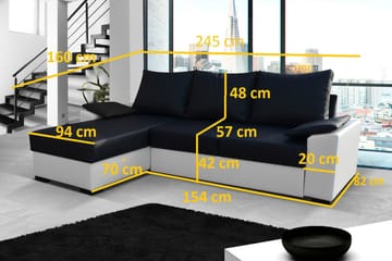 Vuodesohva Cota divaanilla - Beige/Ruskea - Huonekalut - Sohva - Vuodesohva
