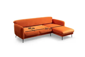 Vuodesohva Daquawn Divaanilla Oikea - Oranssi - Huonekalut - Sohva - Vuodesohva