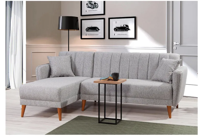 Vuodesohva Divaanilla Banize Vasen - Harmaa/Luonnonväri - Huonekalut - Sohva - Vuodesohva