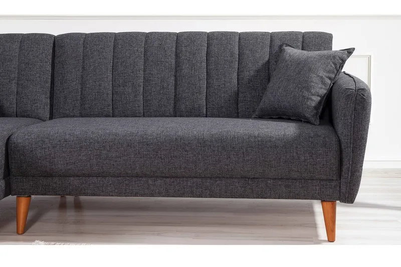 Vuodesohva Divaanilla Banize Vasen - Tummanharmaa/Luonnonväri - Huonekalut - Sohva - Vuodesohva