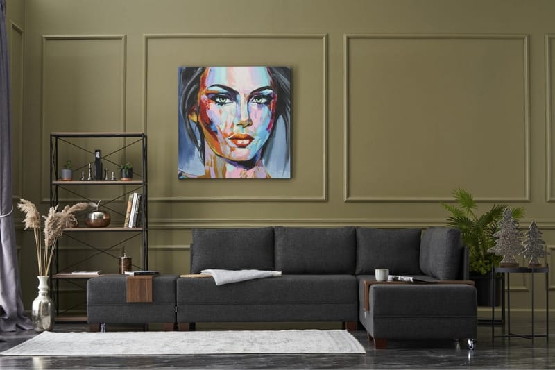 Vuodesohva divaanilla Bulgaria 4:n ist 140x190 - Antrasiitti - Huonekalut - Sohva - Vuodesohva