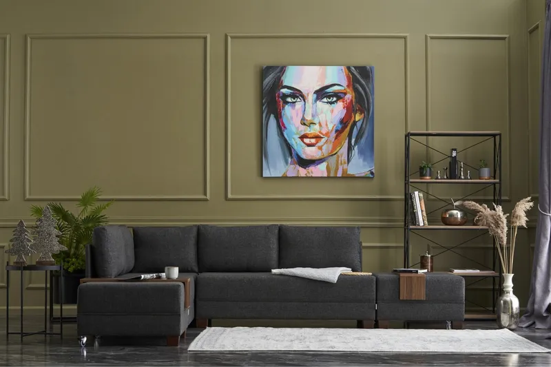 Vuodesohva divaanilla Bulgaria 4:n ist 140x190 - Antrasiitti - Huonekalut - Sohva - Vuodesohva