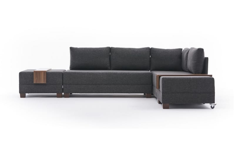 Vuodesohva divaanilla Bulgaria 4:n ist 140x190 - Antrasiitti - Huonekalut - Sohva - Vuodesohva