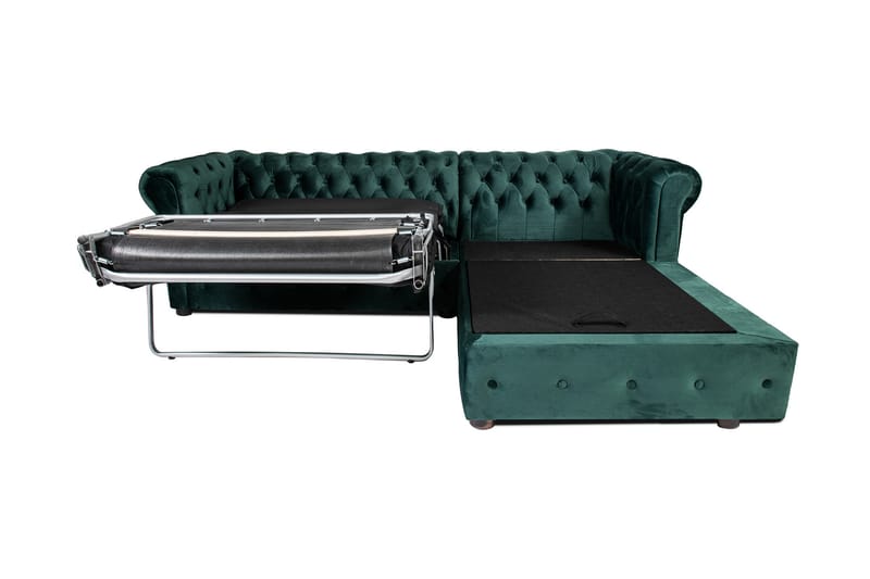 Vuodesohva divaanilla Chesterfield Kristina - Tummanvihreä - Huonekalut - Sohva - Vuodesohva