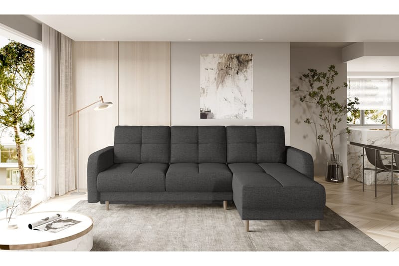 Vuodesohva divaanilla Hatwall säilytyksellä 3:n ist - Tummanharmaa - Huonekalut - Sohva - Vuodesohva