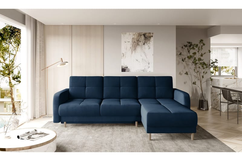 Vuodesohva divaanilla Hatwall säilytyksellä 3:n ist - Tummansininen - Huonekalut - Sohva - Vuodesohva