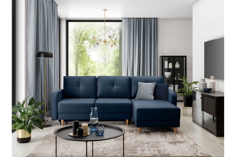 Vuodesohva divaanilla Hatwall säilytyksellä 3:n ist - Tummansininen - Huonekalut - Sohva - Vuodesohva