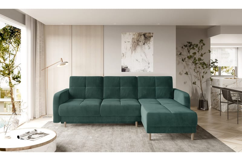 Vuodesohva divaanilla Hatwall säilytyksellä 3:n ist - Tummanvihreä - Huonekalut - Sohva - Vuodesohva