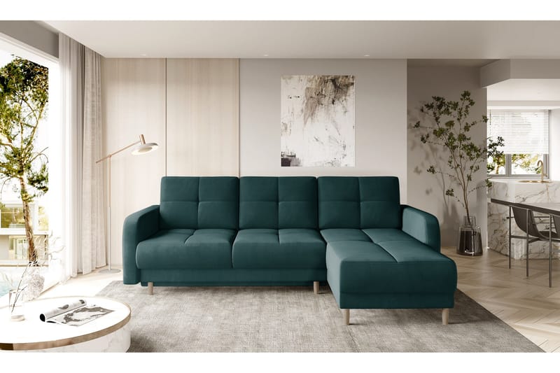 Vuodesohva divaanilla Hatwall säilytyksellä 3:n ist - Tummanvihreä - Huonekalut - Sohva - Vuodesohva