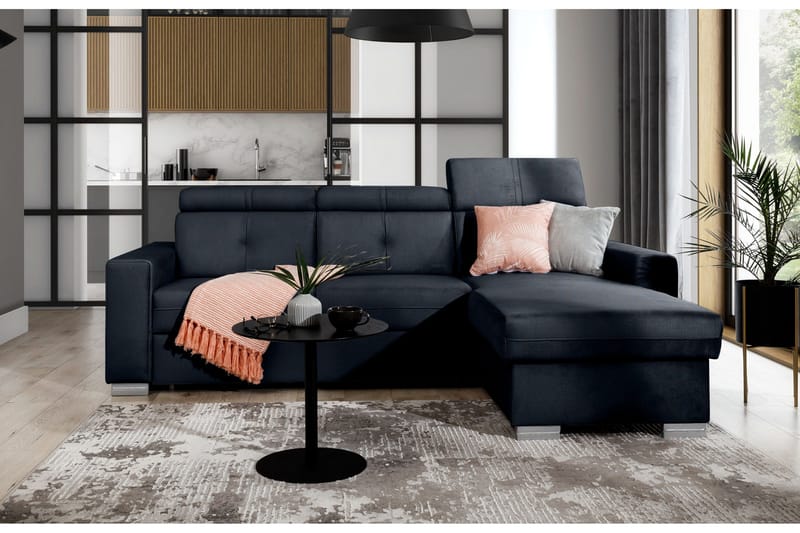 Vuodesohva divaanilla Hazara säilytyksellä 3:n ist - Grafiitinharmaa - Huonekalut - Sohva - Vuodesohva