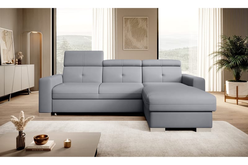 Vuodesohva divaanilla Hazara säilytyksellä 3:n ist - Harmaa - Huonekalut - Sohva - Vuodesohva