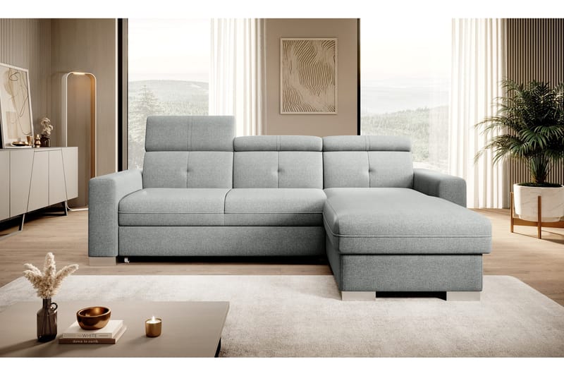 Vuodesohva divaanilla Hazara säilytyksellä 3:n ist - Harmaa - Huonekalut - Sohva - Vuodesohva