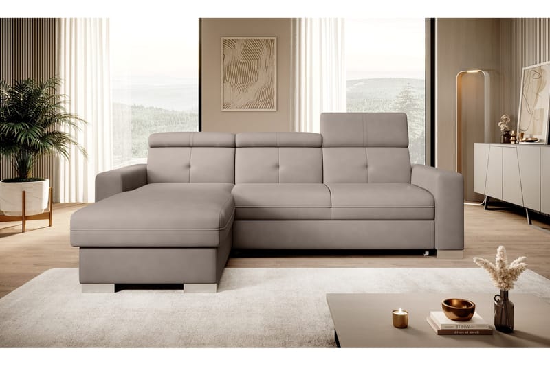 Vuodesohva divaanilla Hazara säilytyksellä 3:n ist - Harmaa - Huonekalut - Sohva - Vuodesohva