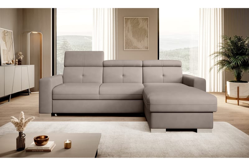 Vuodesohva divaanilla Hazara säilytyksellä 3:n ist - Harmaa - Huonekalut - Sohva - Vuodesohva