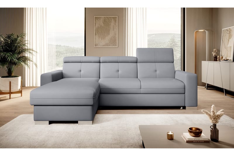 Vuodesohva divaanilla Hazara säilytyksellä 3:n ist - Harmaa - Huonekalut - Sohva - Vuodesohva