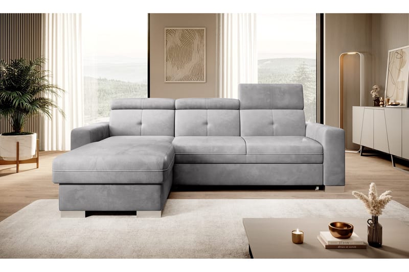 Vuodesohva divaanilla Hazara säilytyksellä 3:n ist - Harmaa - Huonekalut - Sohva - Vuodesohva