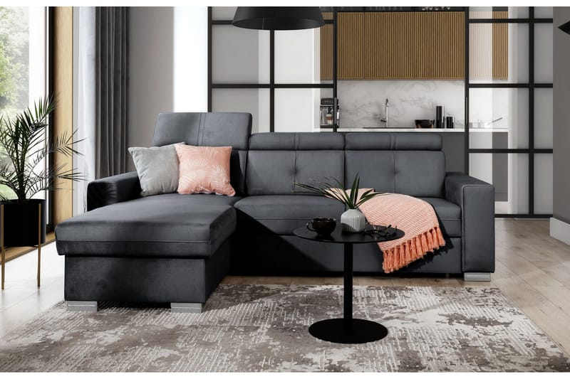 Vuodesohva divaanilla Hazara säilytyksellä 3:n ist, Tummanharmaa