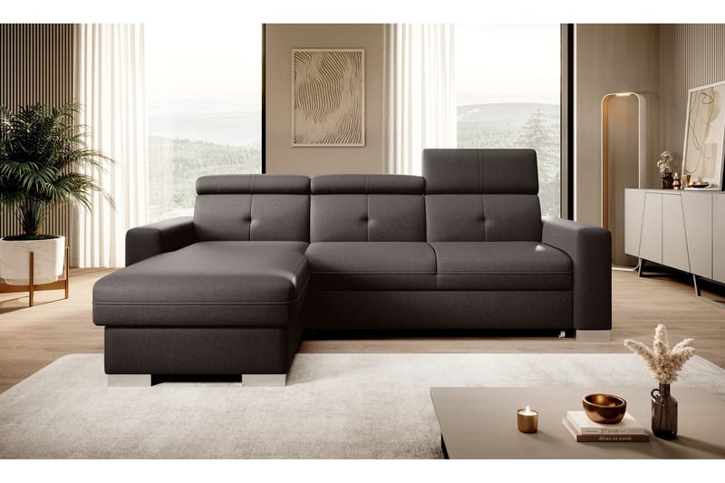 Vuodesohva divaanilla Hazara säilytyksellä 3:n ist - Tummanruskea - Huonekalut - Sohva - Vuodesohva