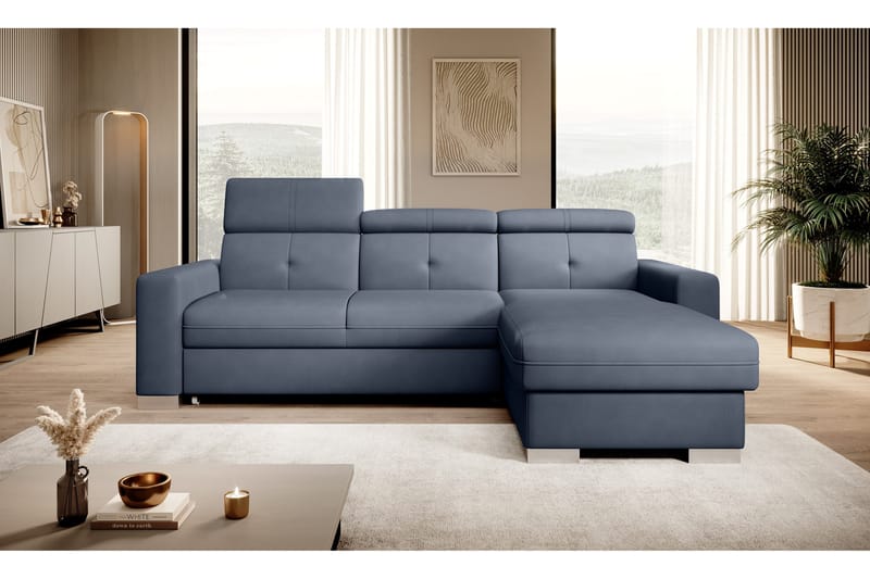 Vuodesohva divaanilla Hazara säilytyksellä 3:n ist - Tummansininen - Huonekalut - Sohva - Vuodesohva