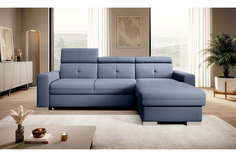 Vuodesohva divaanilla Hazara säilytyksellä 3:n ist - Tummansininen - Huonekalut - Sohva - Vuodesohva