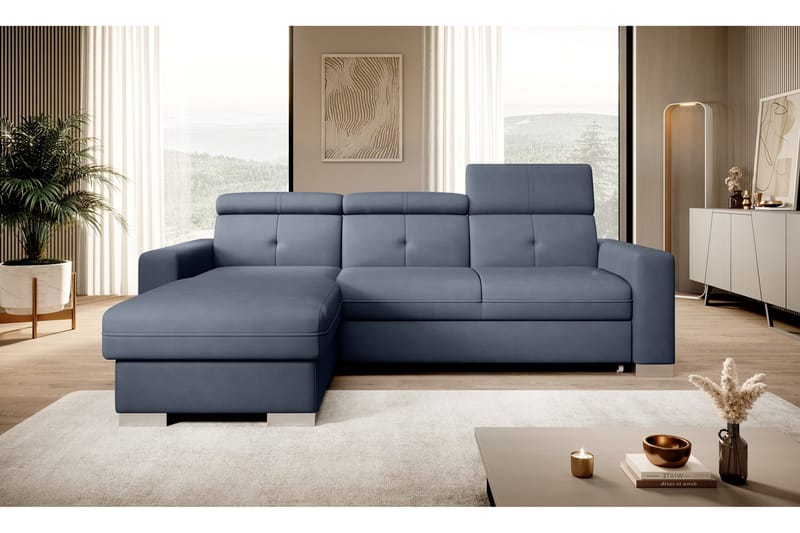 Vuodesohva divaanilla Hazara säilytyksellä 3:n ist - Tummansininen - Huonekalut - Sohva - Vuodesohva