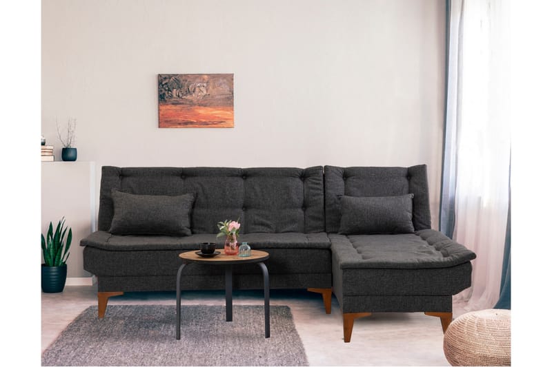 Vuodesohva divaanilla Longburn 4:n ist 107x205 - Antrasiitti - Huonekalut - Sohva - Vuodesohva