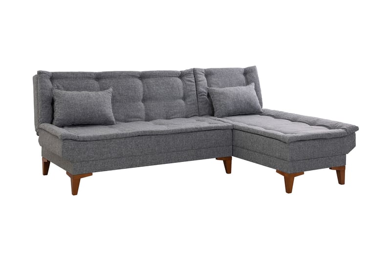 Vuodesohva divaanilla Longburn 4:n ist 107x205 - Tummanharmaa - Huonekalut - Sohva - Vuodesohva