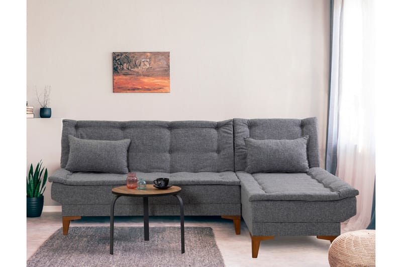 Vuodesohva divaanilla Longburn 4:n ist 107x205 - Tummanharmaa - Huonekalut - Sohva - Vuodesohva