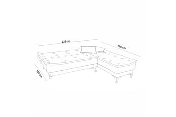 Vuodesohva divaanilla Longburn 4:n ist 107x205 - Vihreä - Huonekalut - Sohva - Vuodesohva