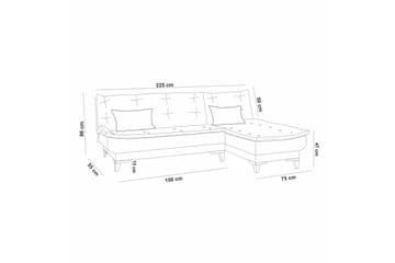 Vuodesohva divaanilla Longburn 4:n ist 107x205 - Vihreä - Huonekalut - Sohva - Vuodesohva