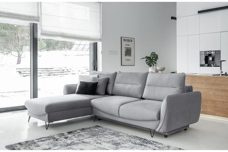 Vuodesohva divaanilla Swentzel Säilytyksellä - Harmaa - Huonekalut - Sohva - Vuodesohva