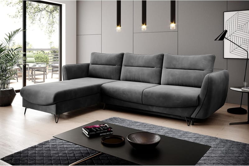 Vuodesohva divaanilla Swentzel Säilytyksellä - Harmaa - Huonekalut - Sohva - Vuodesohva