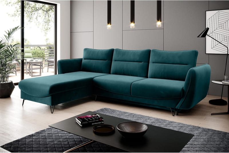 Vuodesohva divaanilla Swentzel Säilytyksellä - Sininen/Vihreä - Huonekalut - Sohva - Vuodesohva